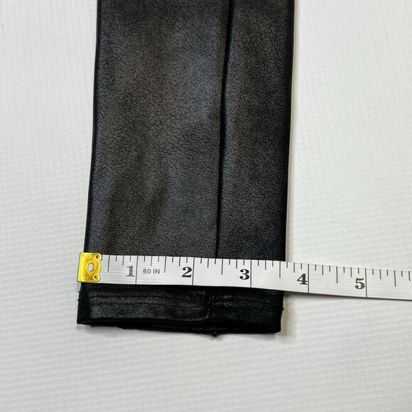 SPANX Faux Leather Leggings Women's Black Shiny Coated Shaping Pants Small - Picture 4 of 10